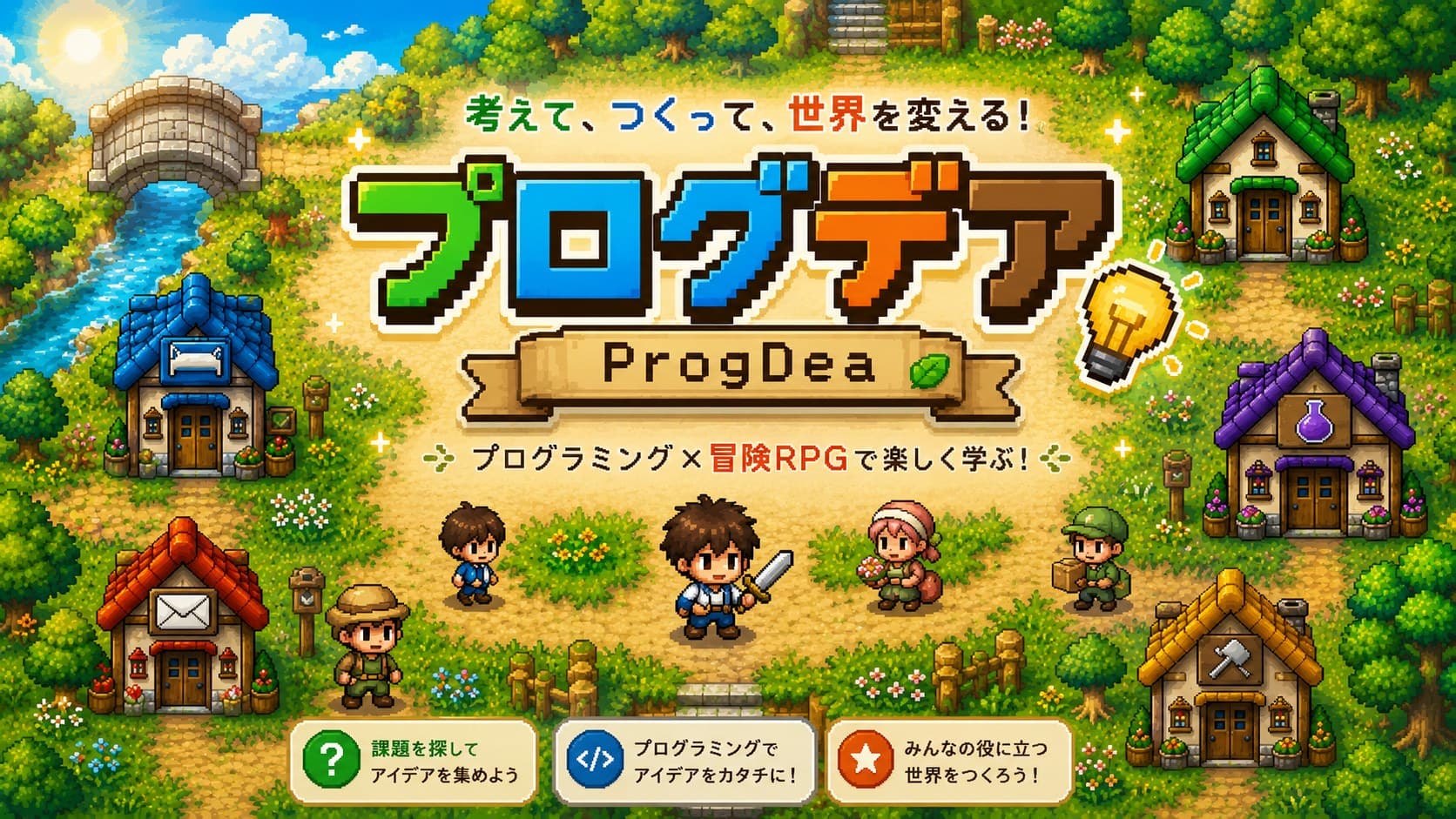 プログデア(ProgDea) - プログラミング×冒険RPGで楽しく学ぶ、子ども向けオンラインプログラミング教室のイメージ画像